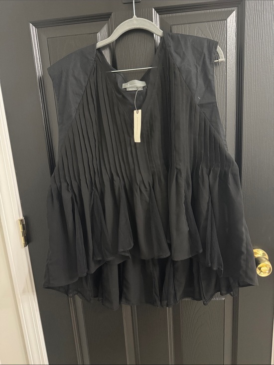 Anthropologie Tops - Anthropologie Black Pleated Sleeveless Blouse